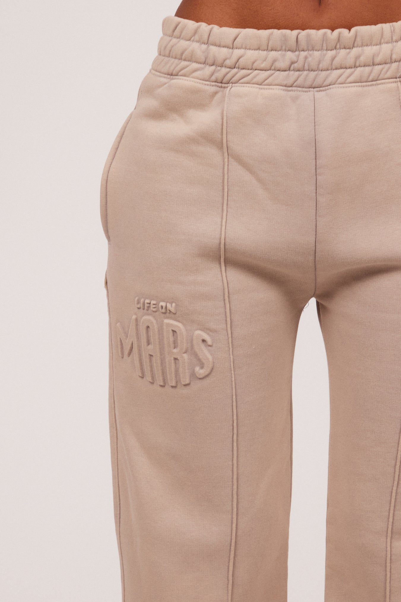 The Embossed Straight Leg Joggers in Stone