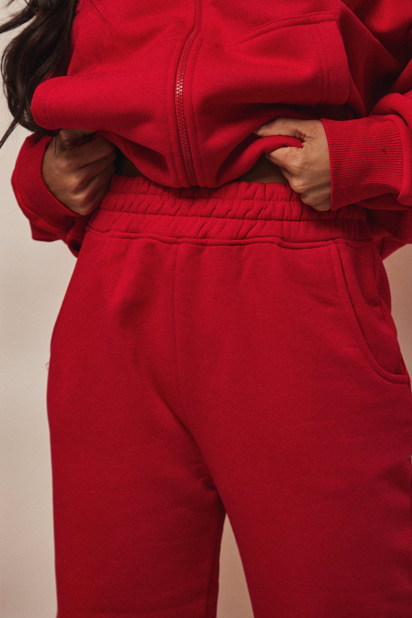 The Graphic Varsity Cuffed Joggers in Red