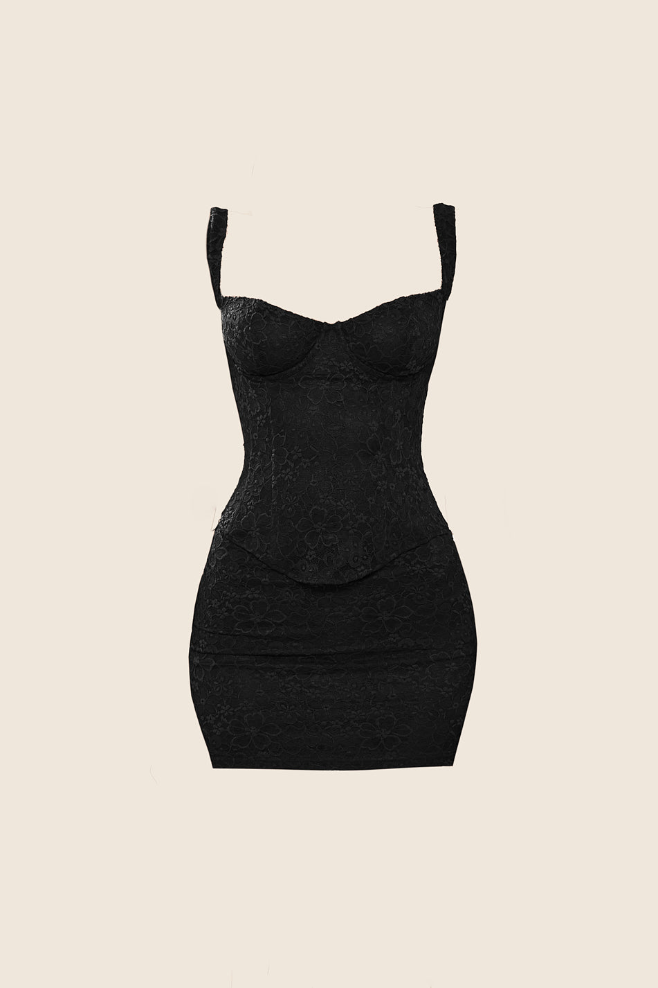 The Cinched Lace Corset in Black