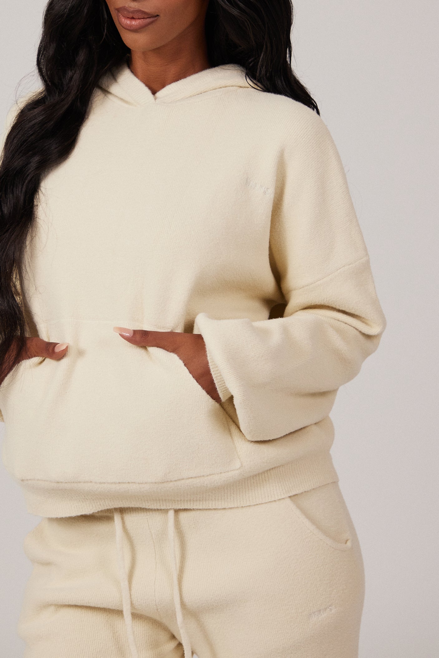 The Mars Soft Knit Hoodie in Cream