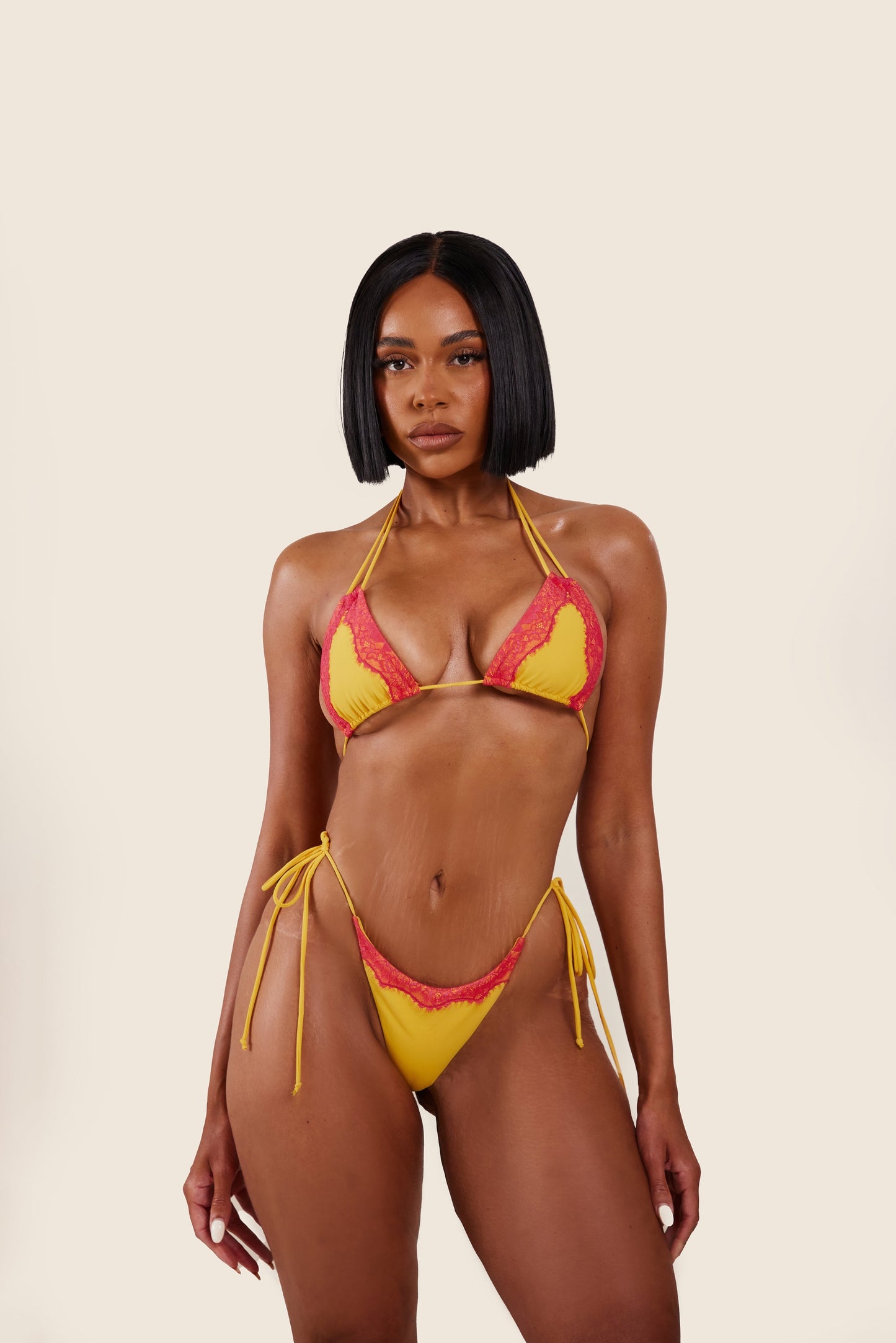 The Taliyah Lace Bikini Set in Orange