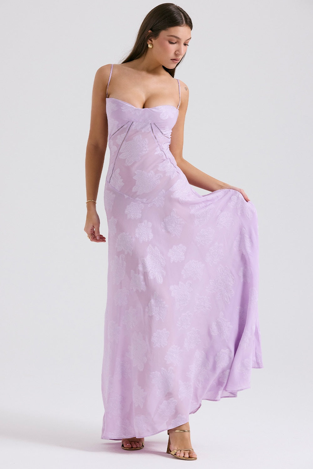 Sexy Flowers Lace Suspender Dress Summer Fashion Slim Back Lace-up Long Dresses Party Evening Club Clothing For Women