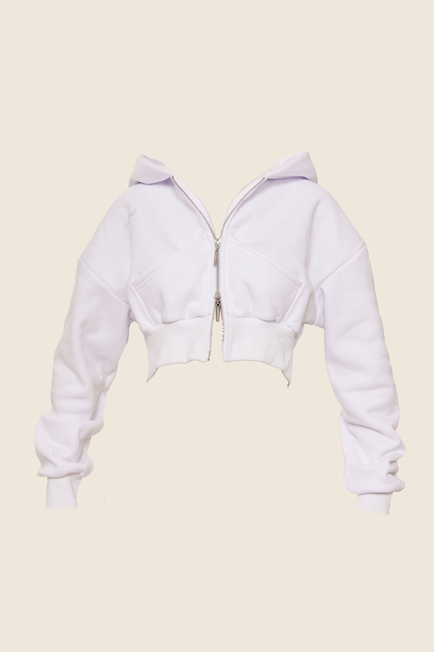 The Classics cropped zip hoodie in White