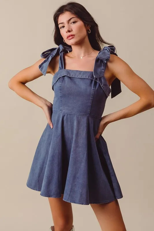 SO ME Fit and Flare Washed Gameday Dress