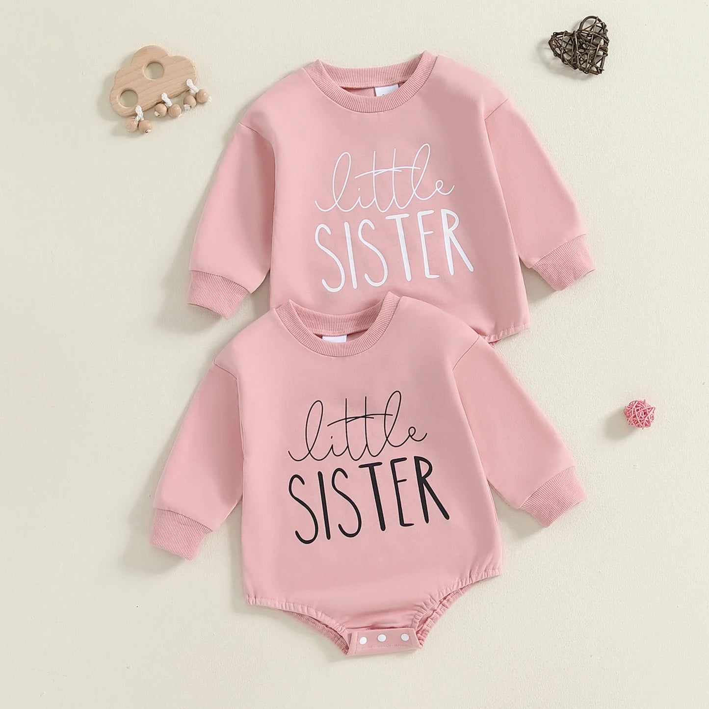 LITTLE SISTER Long-Sleeve Onesie