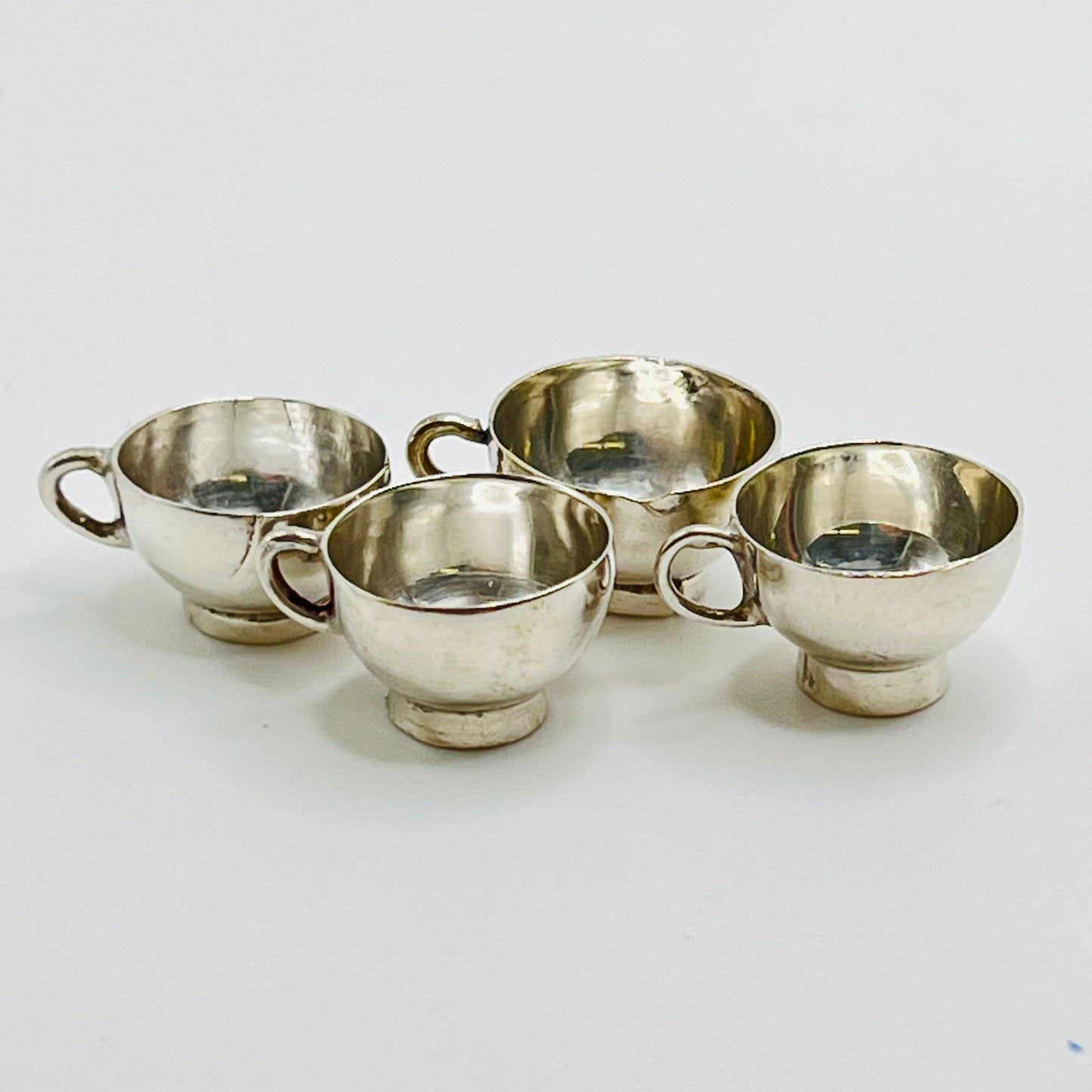 Four Vintage Silver Cups - 1/12 Scale Dollhouse Miniature