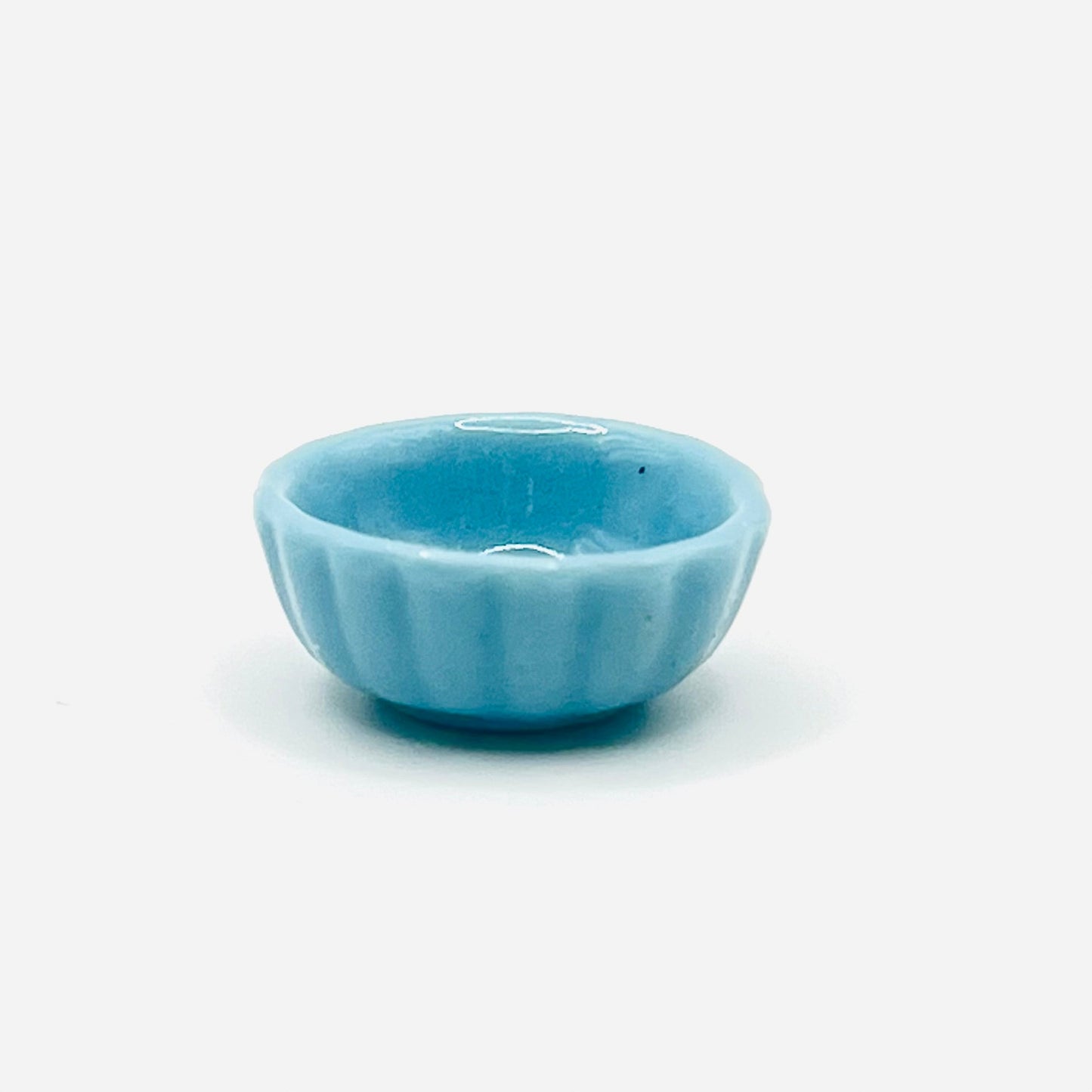 Blue Ceramic Bowl - 1/12 Scale Dollhouse Miniature