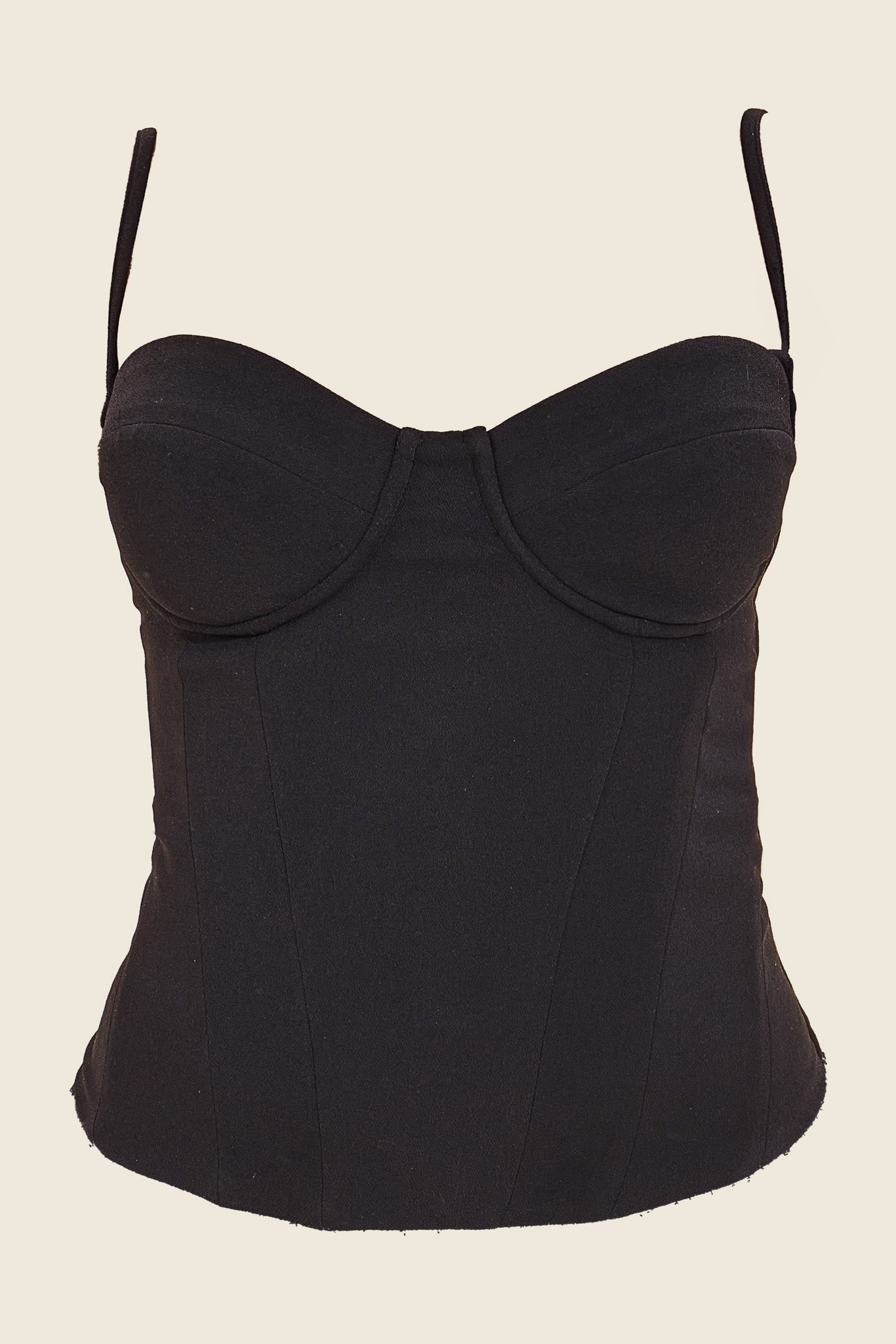 The Everly Lace Up Corset Top in Black