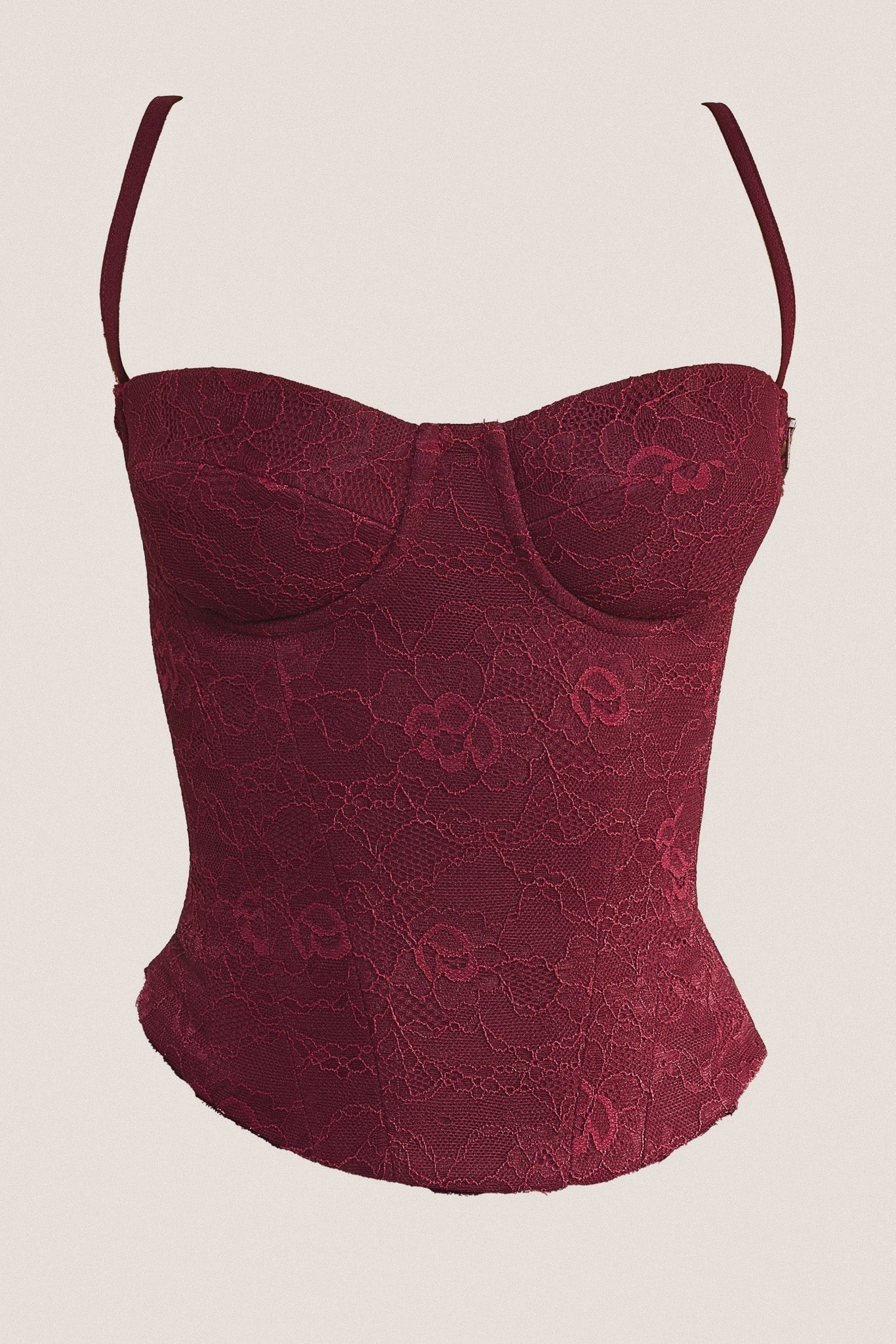 The Lexi Lace Corset Top in Plum