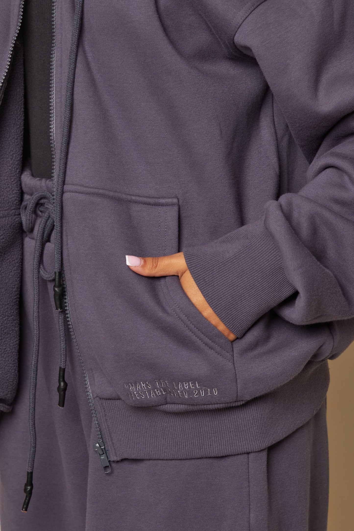 Life On Mars Zip Jacket in Charcoal
