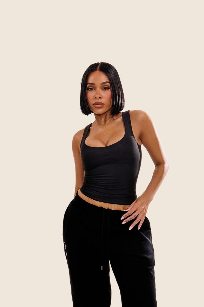 The Sculpt Vest Top in Black