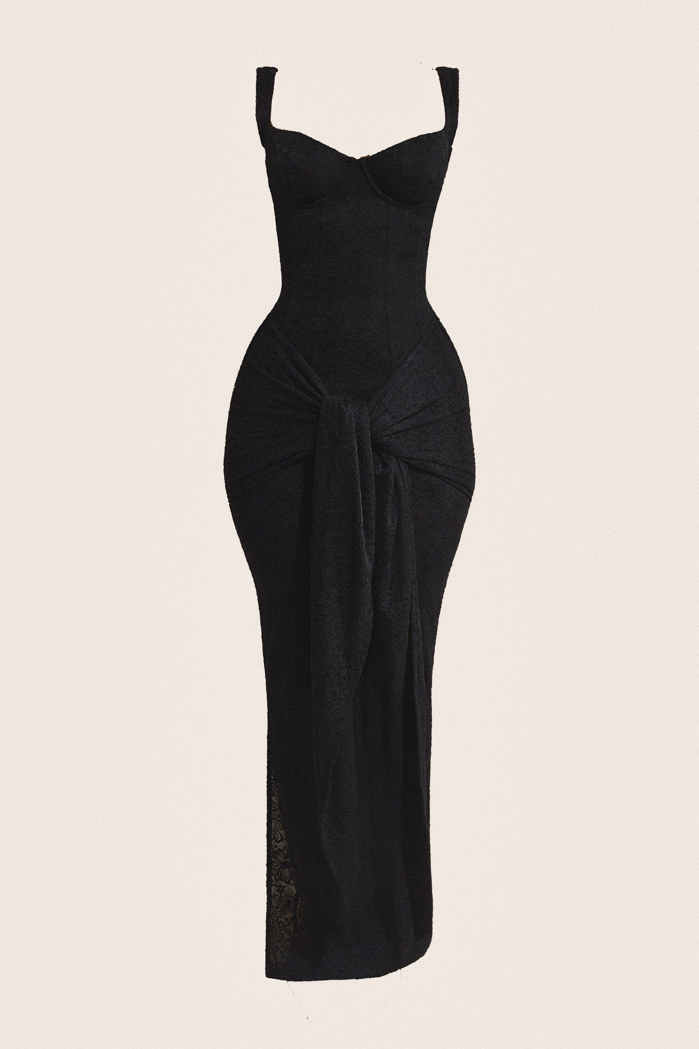 The Tie Front Maxi Dress in Black