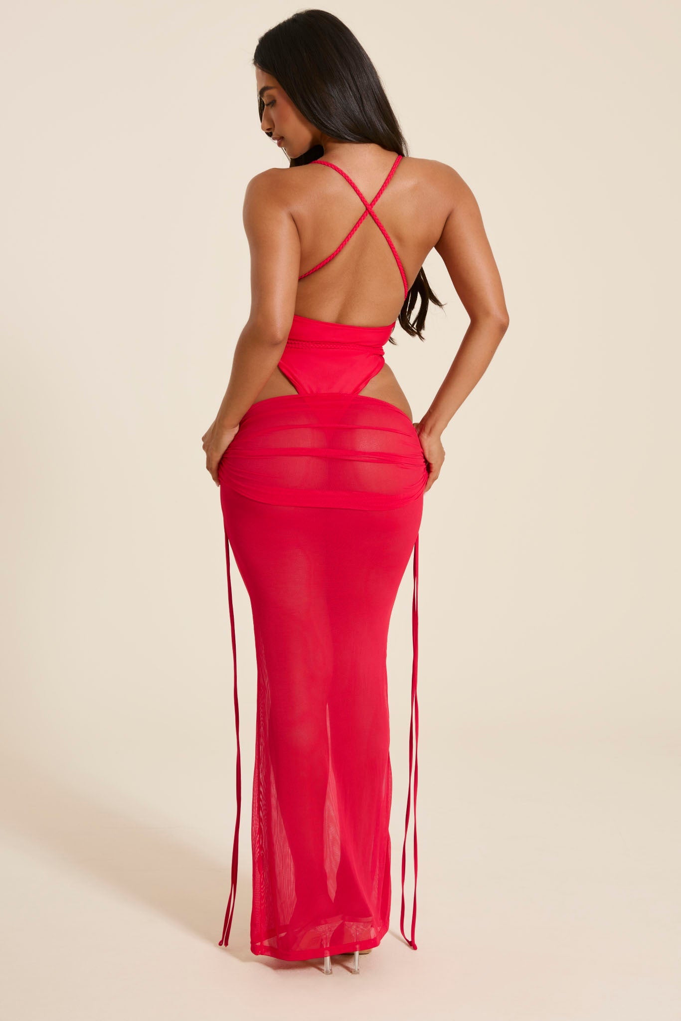 The Vela Cover-Up Maxi Skirt in Red