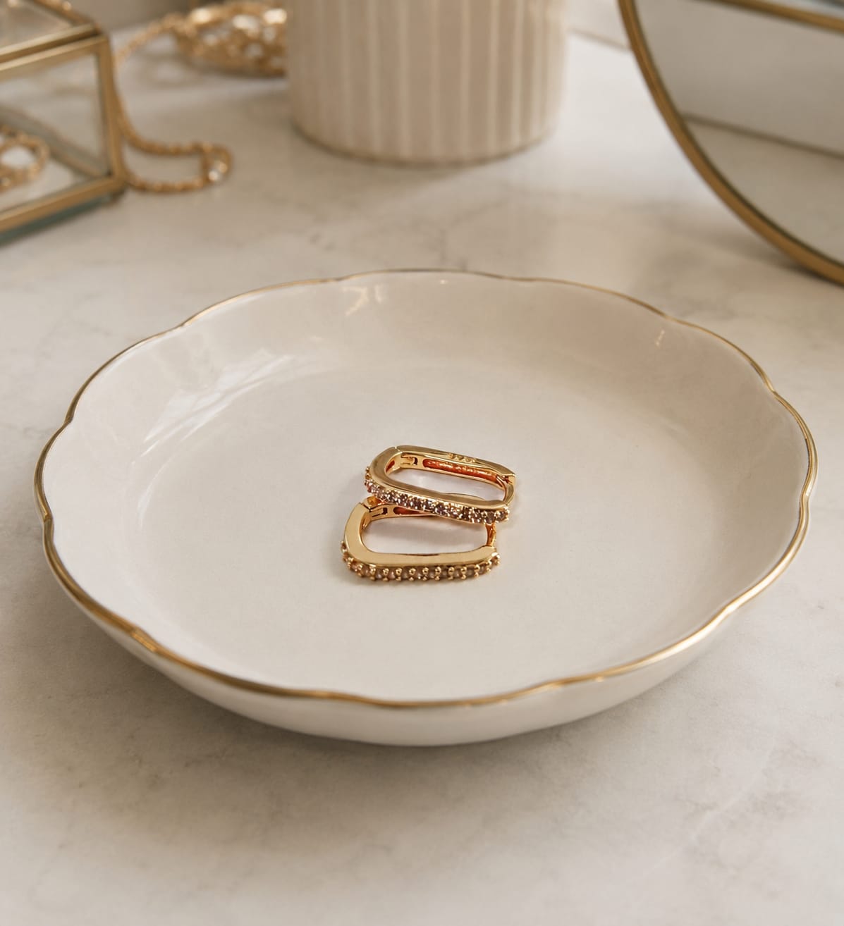 Charlie Gold Square Hoop Earrings