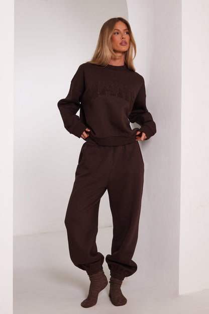 The Mars Varsity Sweatshirt in Chocolate Brown