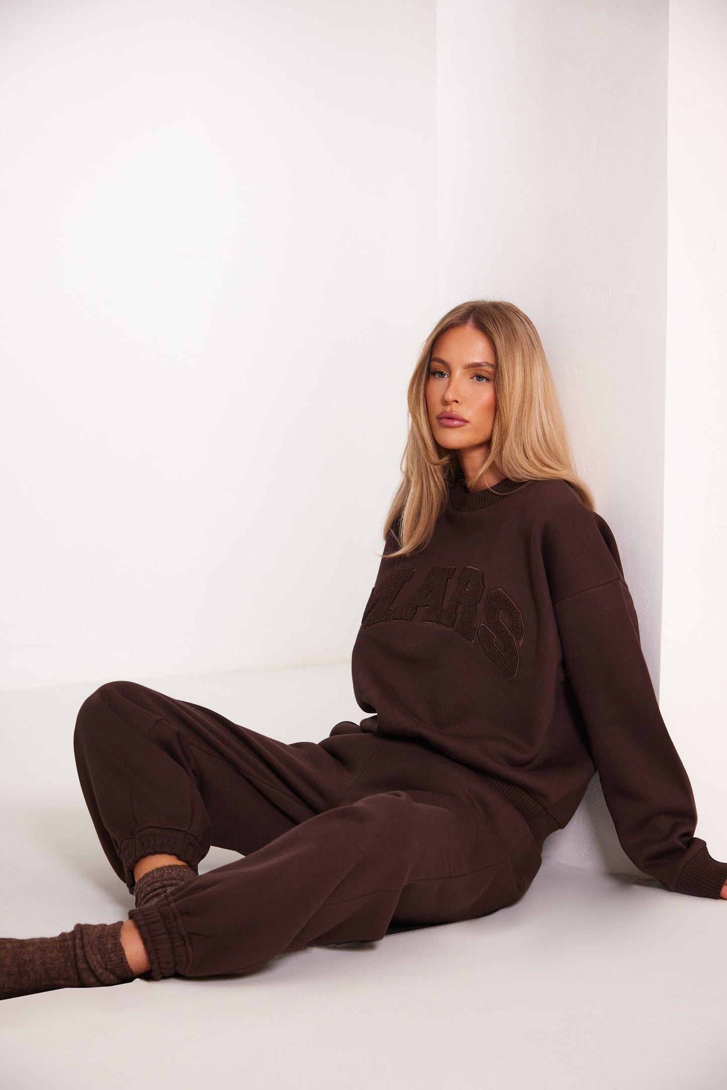 The Mars Varsity Sweatshirt in Chocolate Brown