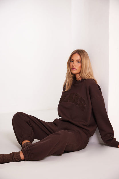The Mars Varsity Sweatshirt in Chocolate Brown