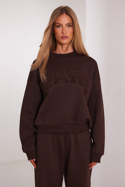 The Mars Varsity Sweatshirt in Chocolate Brown