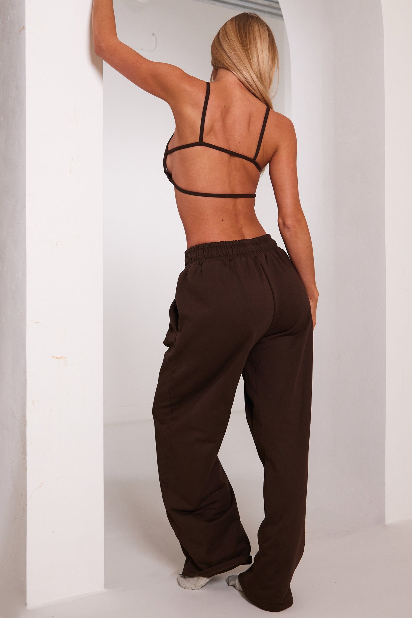 The Double Strap Sculpt Bralet in Brown