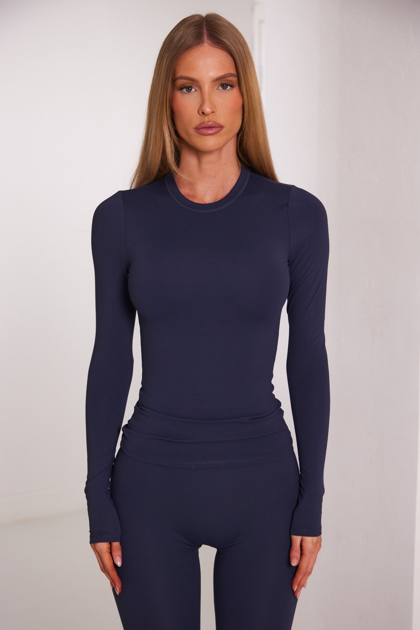 The Sculpt Long Sleeve Tee in Navy