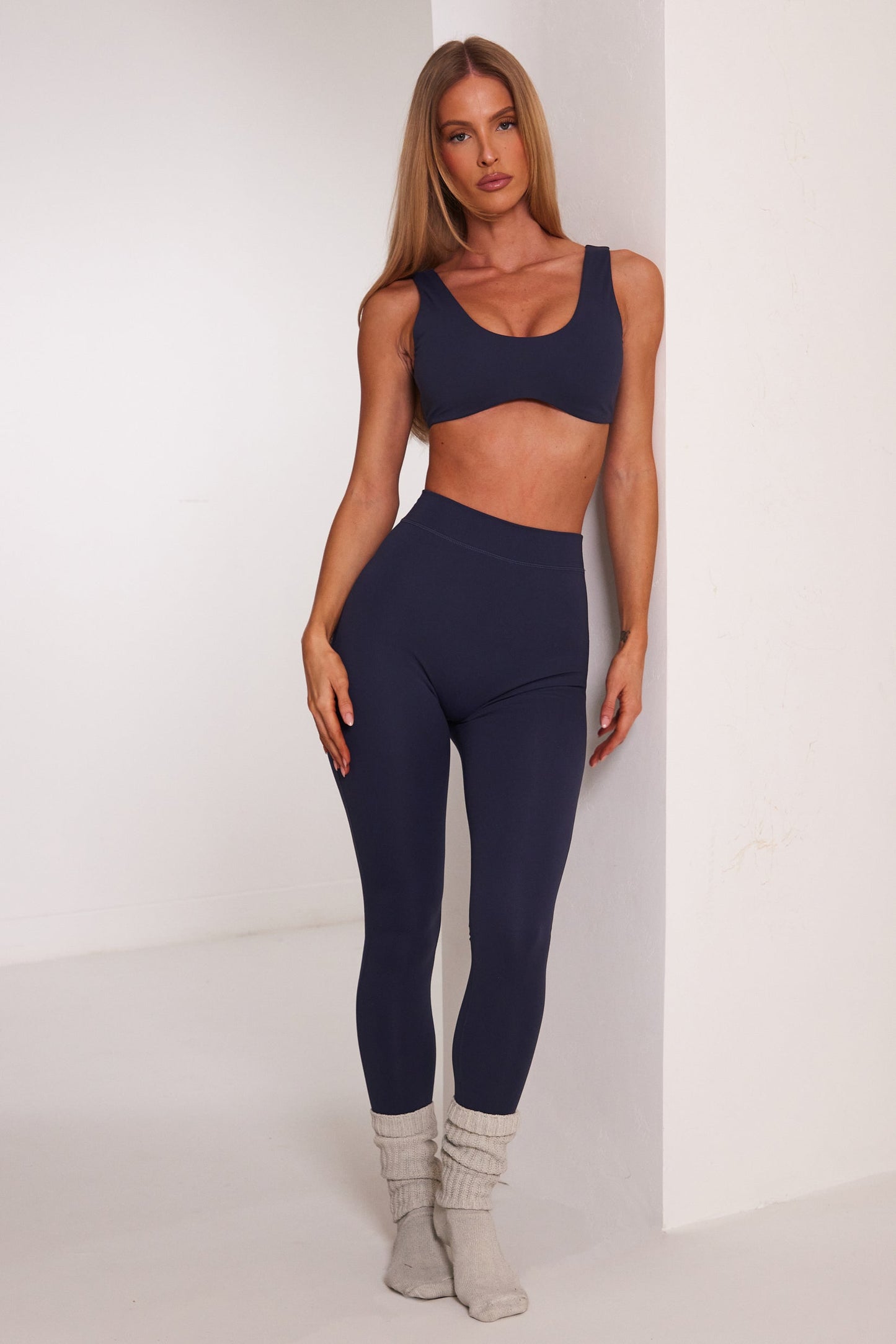 The Scoop Neck Sculpt Bralet in Navy