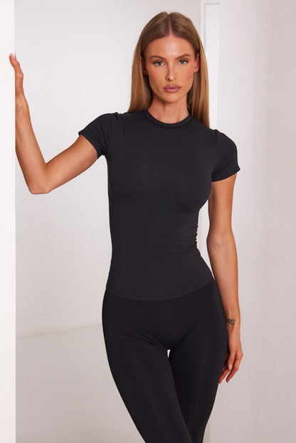 The Sculpt Short Sleeve Tee in Black