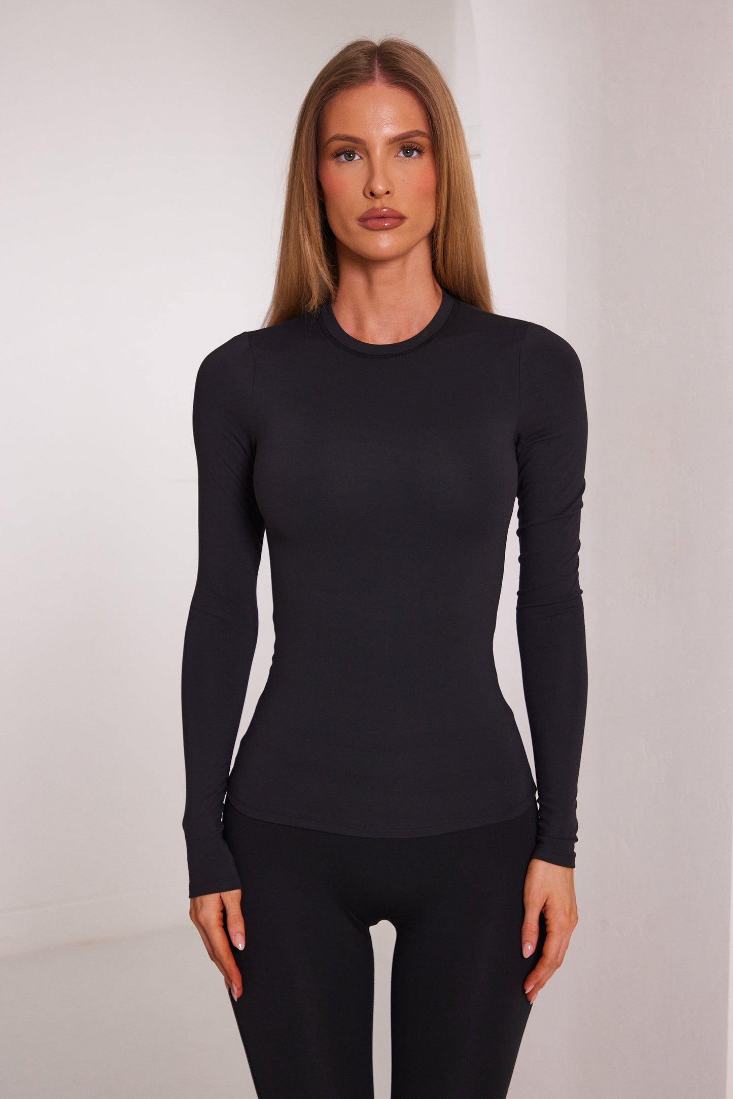 The Sculpt Long Sleeve Tee in Black