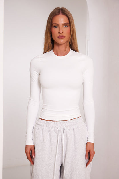 The Sculpt Long Sleeve Tee in White
