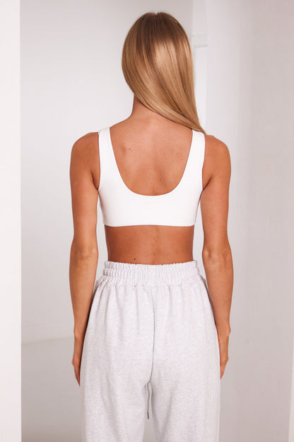 The Scoop Neck Seamless Bralet in White