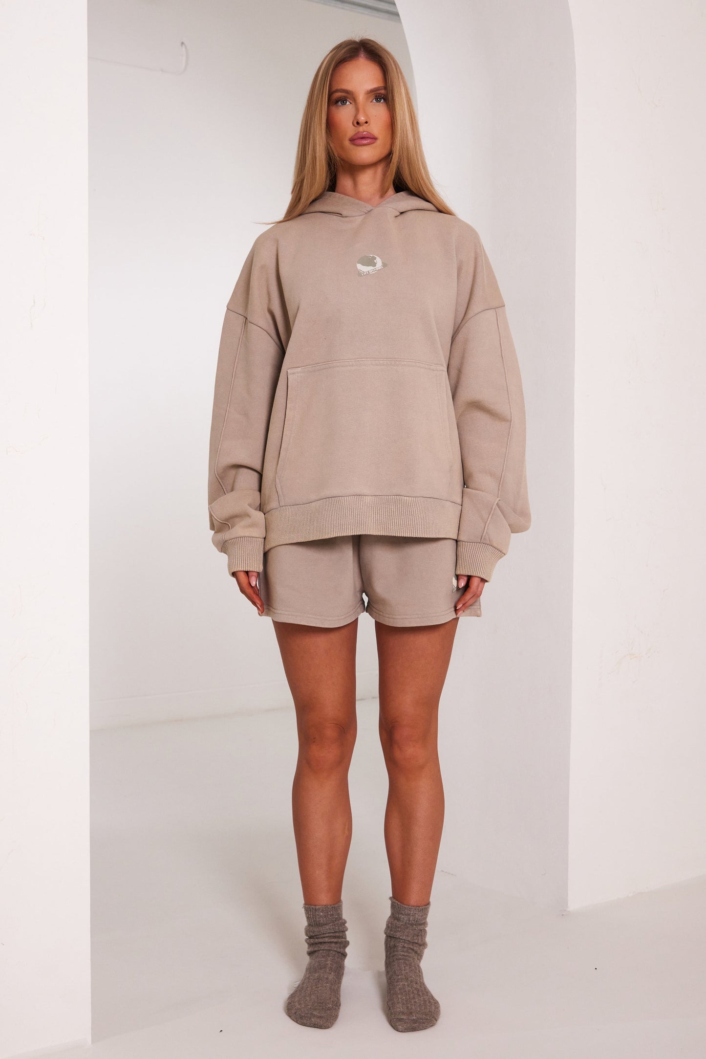 Planet Mars Hoodie in Stone