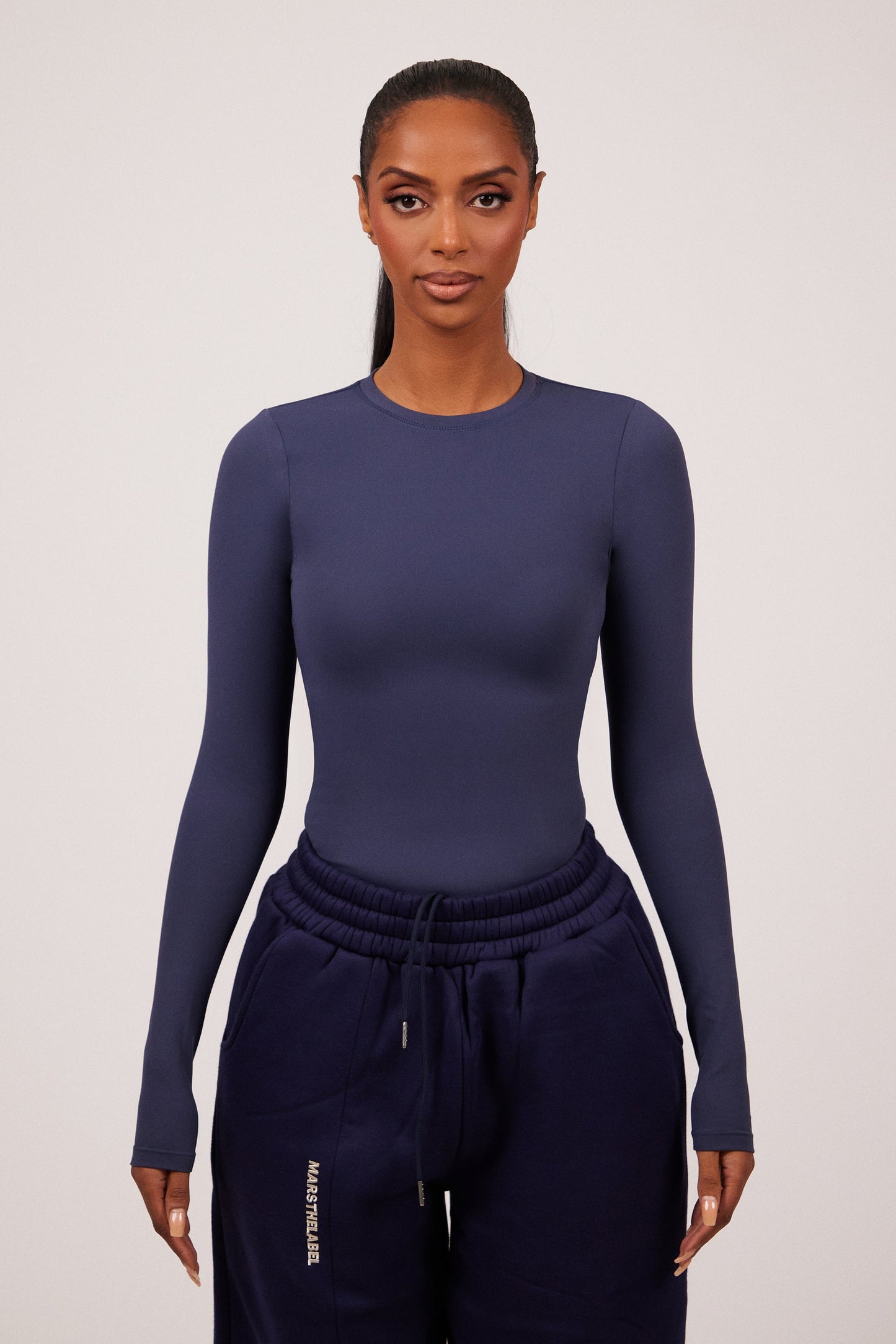 The Sculpt Long Sleeve Tee in Navy