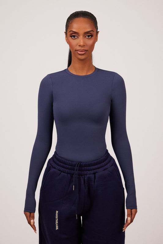 The Sculpt Long Sleeve Tee in Navy