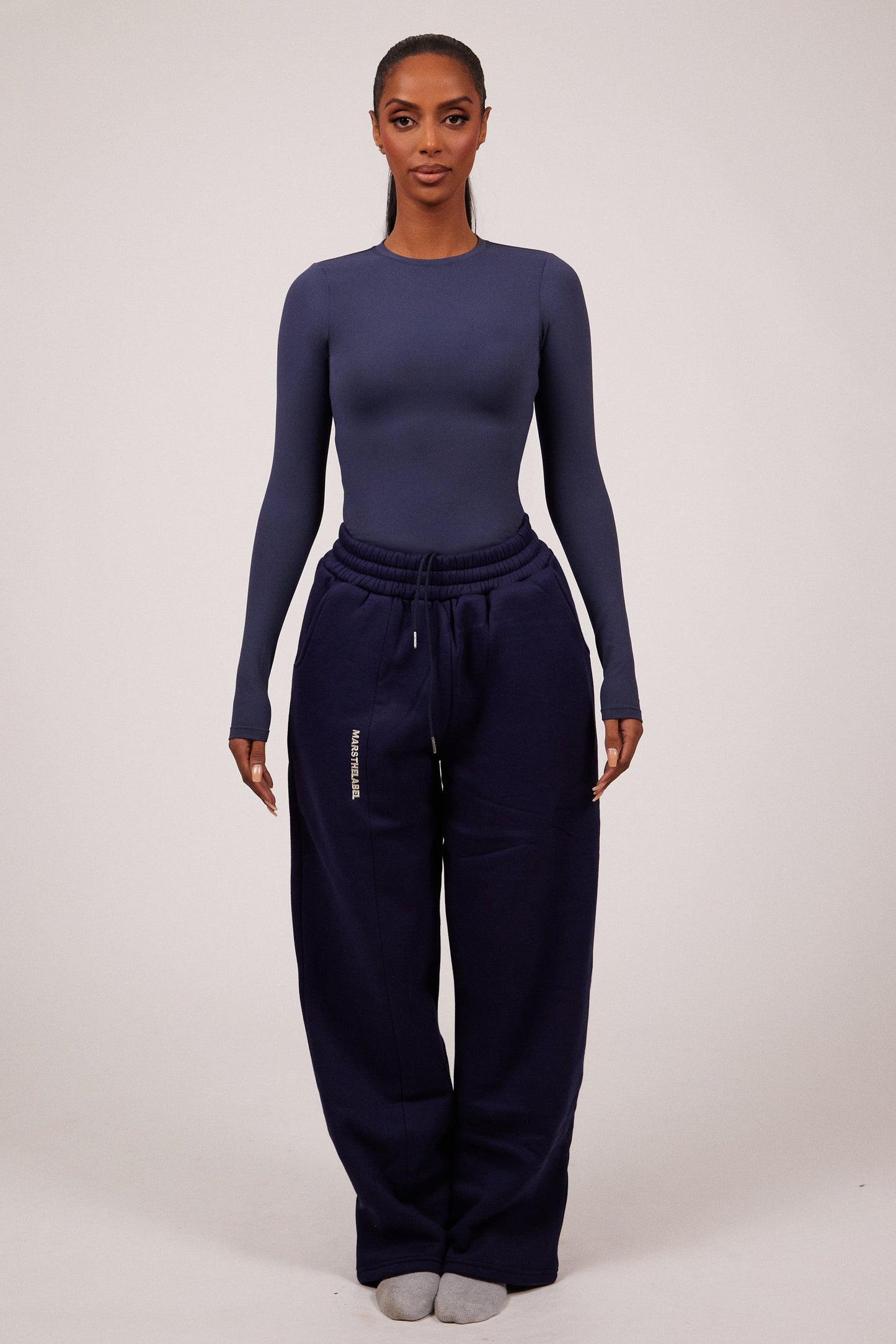 The Sculpt Long Sleeve Tee in Navy