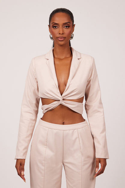 The Thea Blazer in Pink Nude