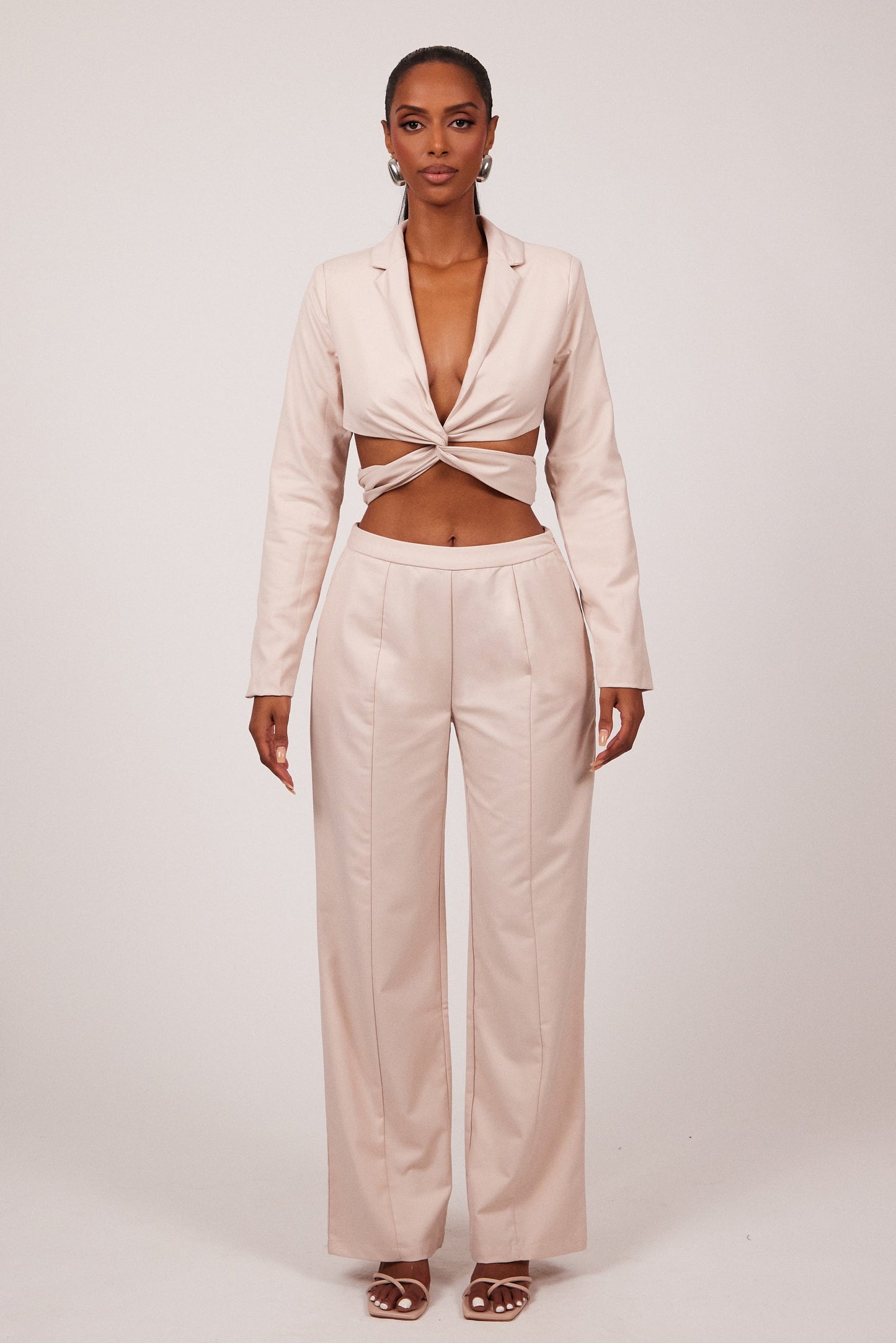 The Thea Blazer in Pink Nude