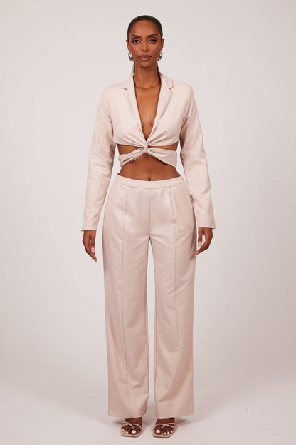 The Thea Blazer in Pink Nude