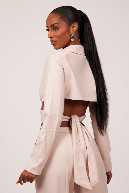 The Thea Blazer in Pink Nude