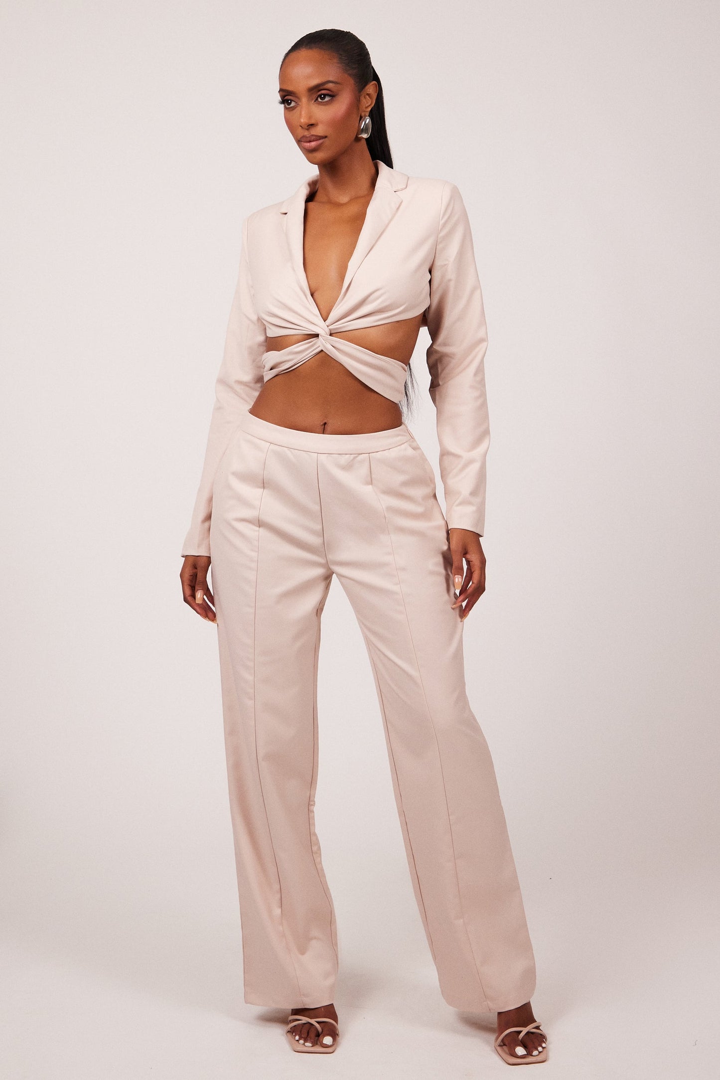 The Thea Blazer in Pink Nude
