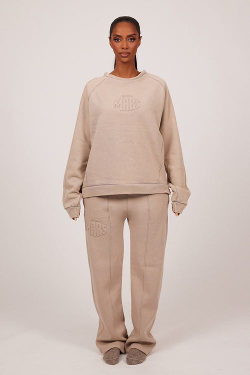 The Embossed Straight Leg Joggers in Stone