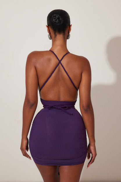 Mesh Cover Up Skirt in Purple