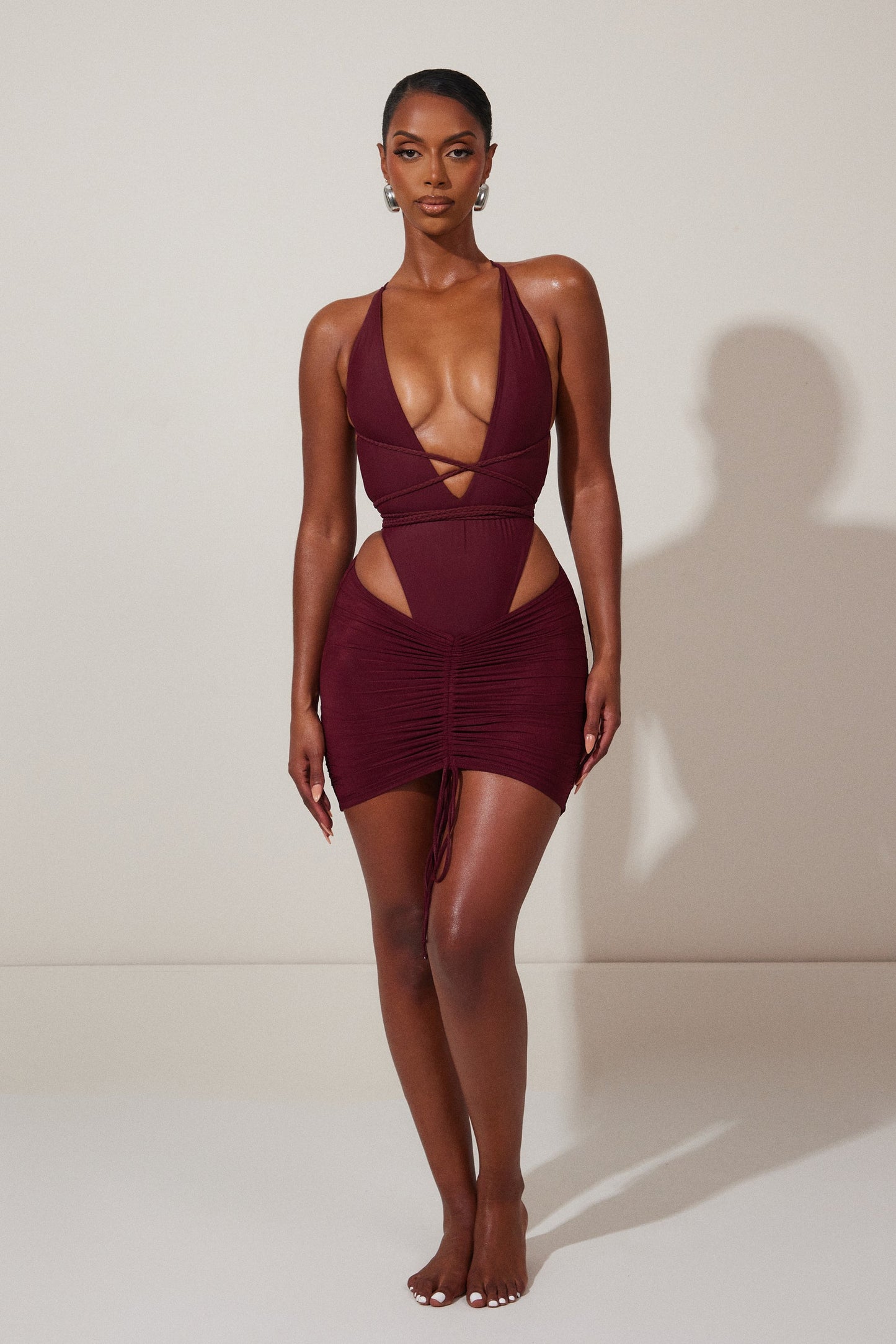 The Fishtail Swimsuit in Wine