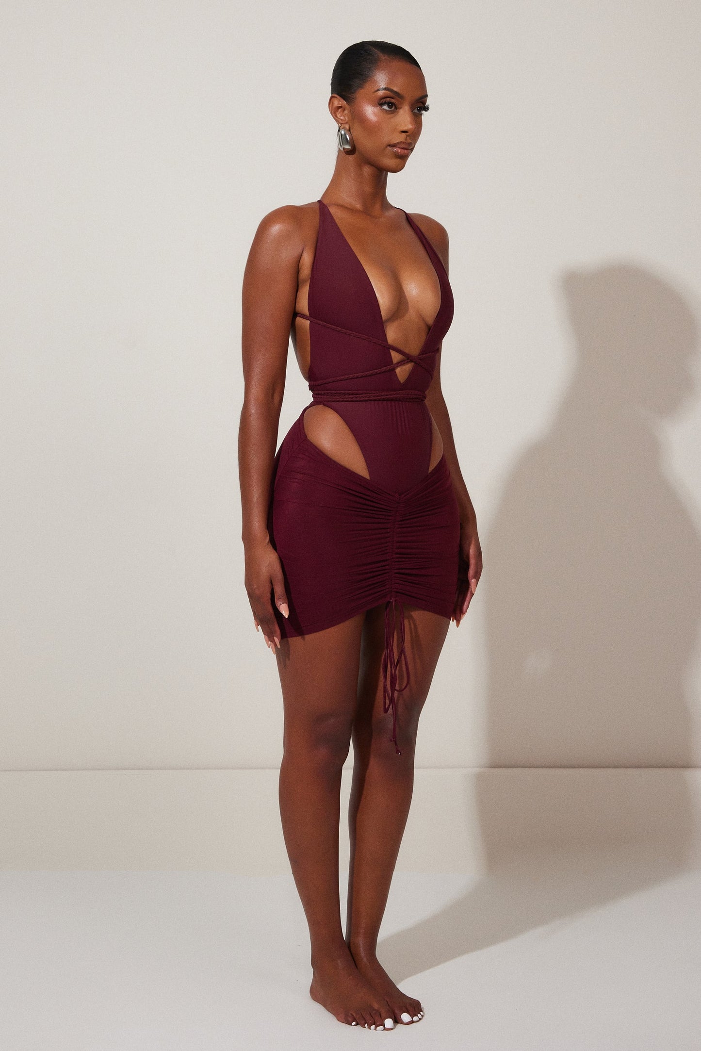 The Fishtail Swimsuit in Wine