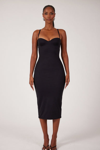 The Sculpt Midaxi in Black