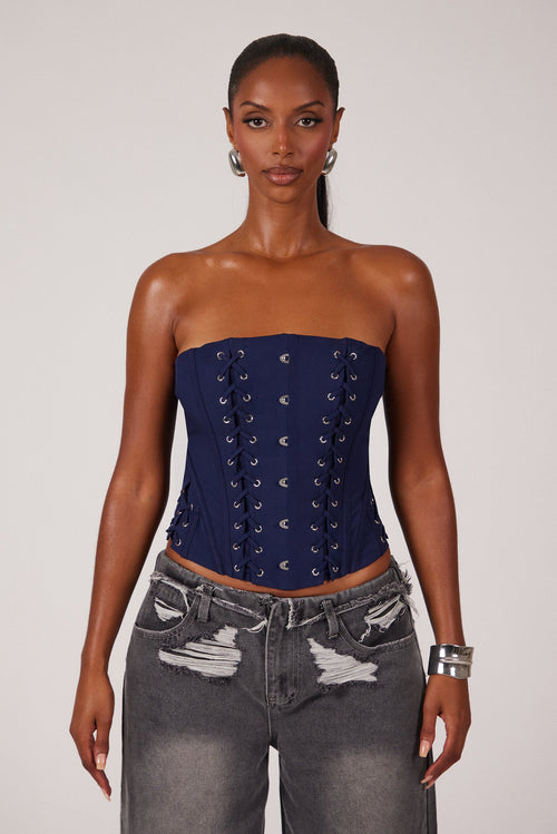 The Kayli Corset in Navy