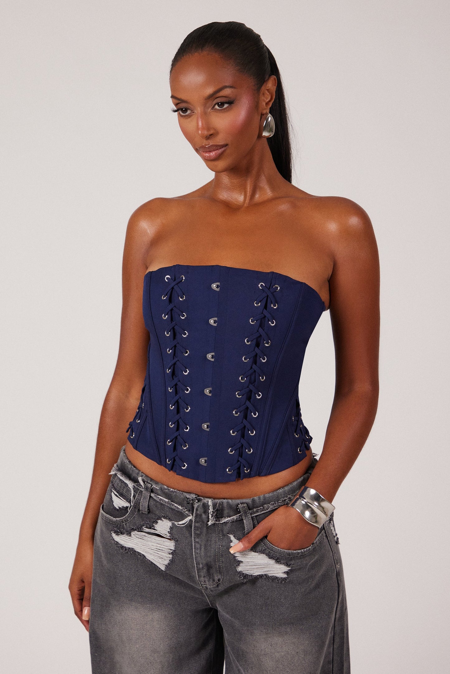 The Kayli Corset in Navy