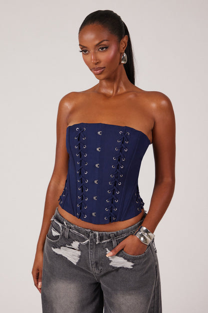 The Kayli Corset in Navy
