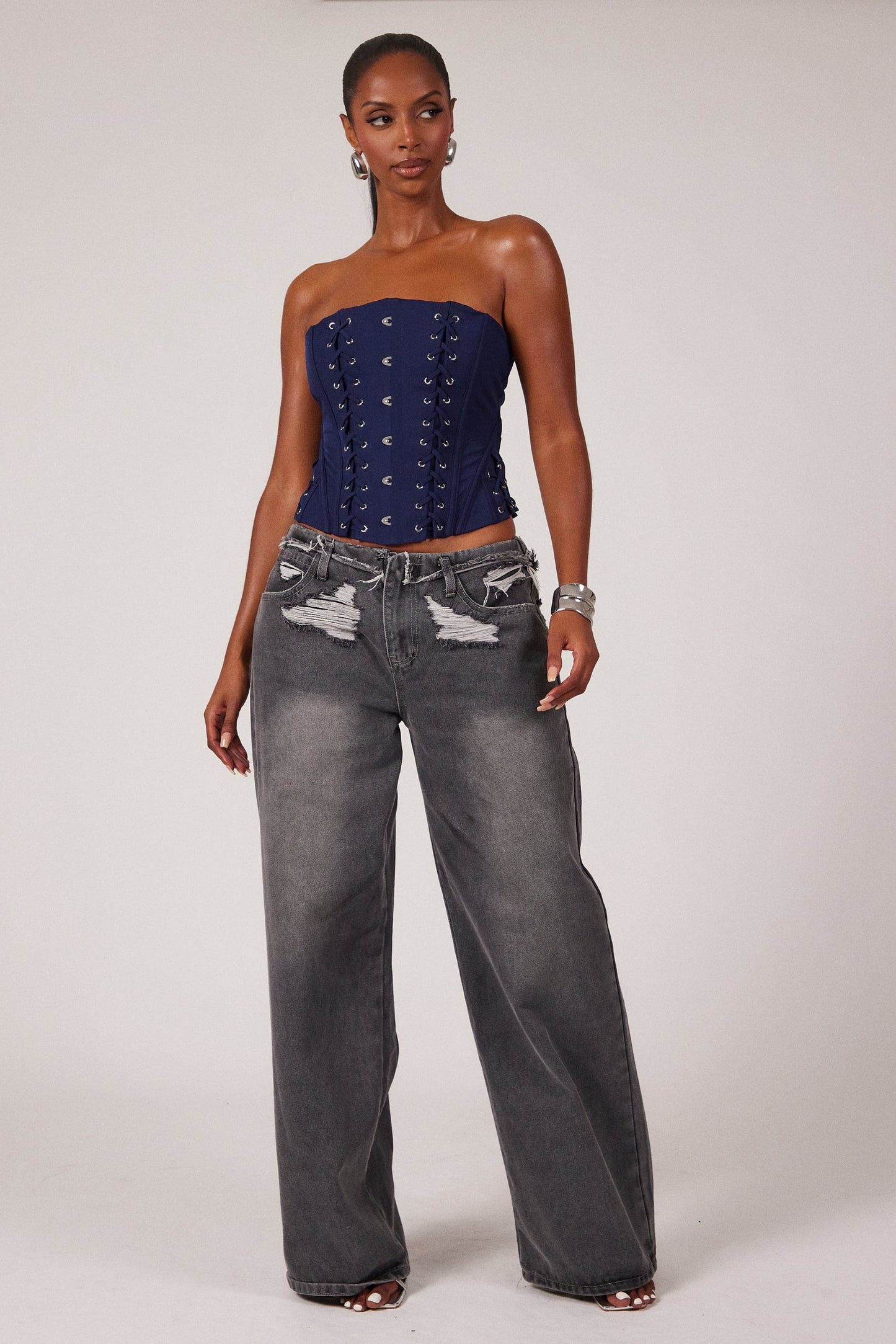 The Kayli Corset in Navy