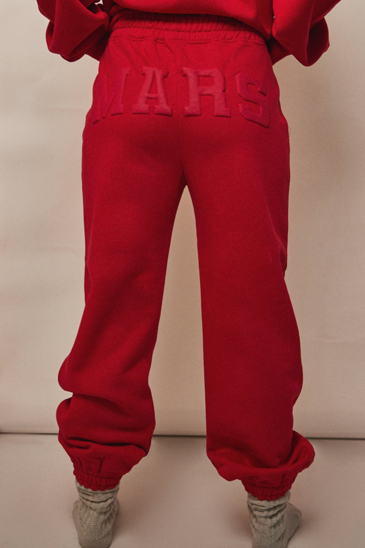The Graphic Varsity Cuffed Joggers in Red