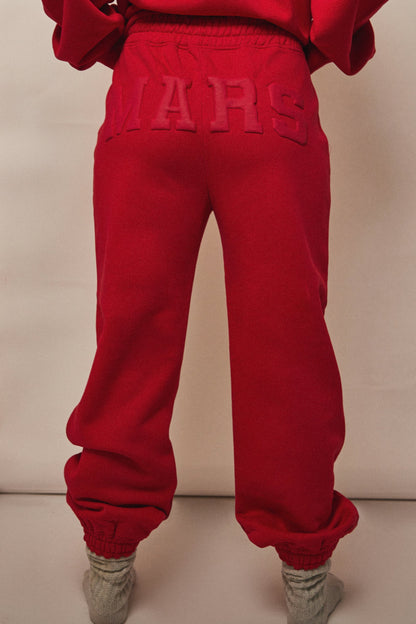The Graphic Varsity Cuffed Joggers in Red