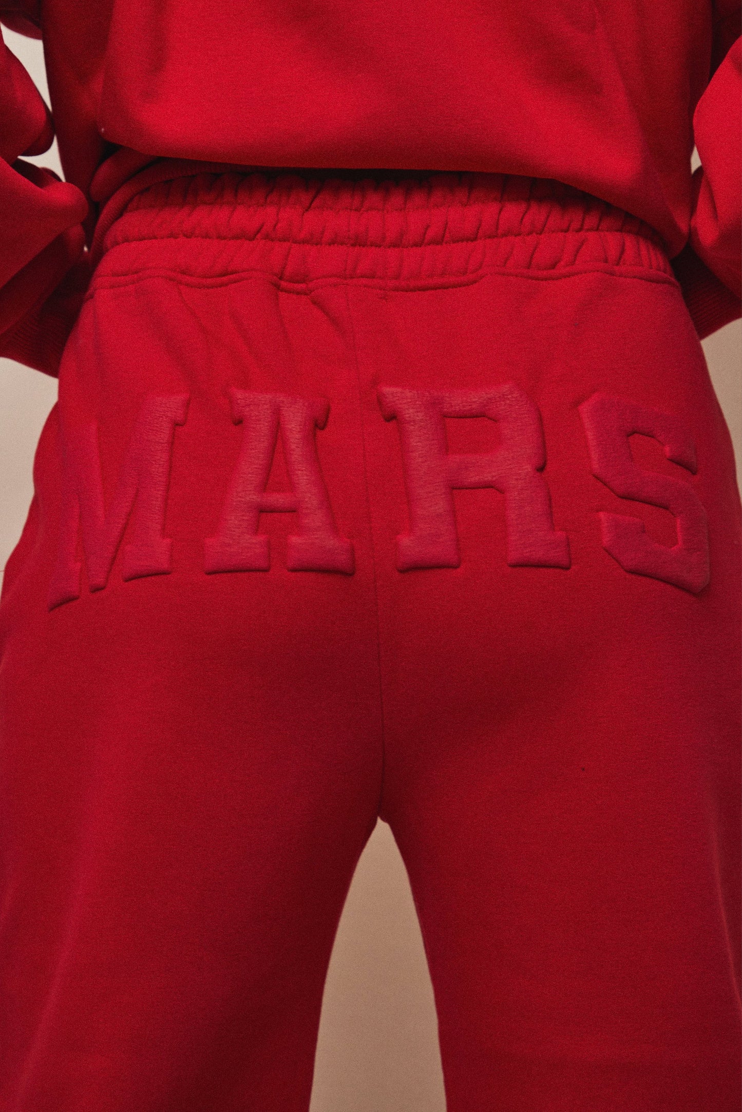 The Graphic Varsity Cuffed Joggers in Red